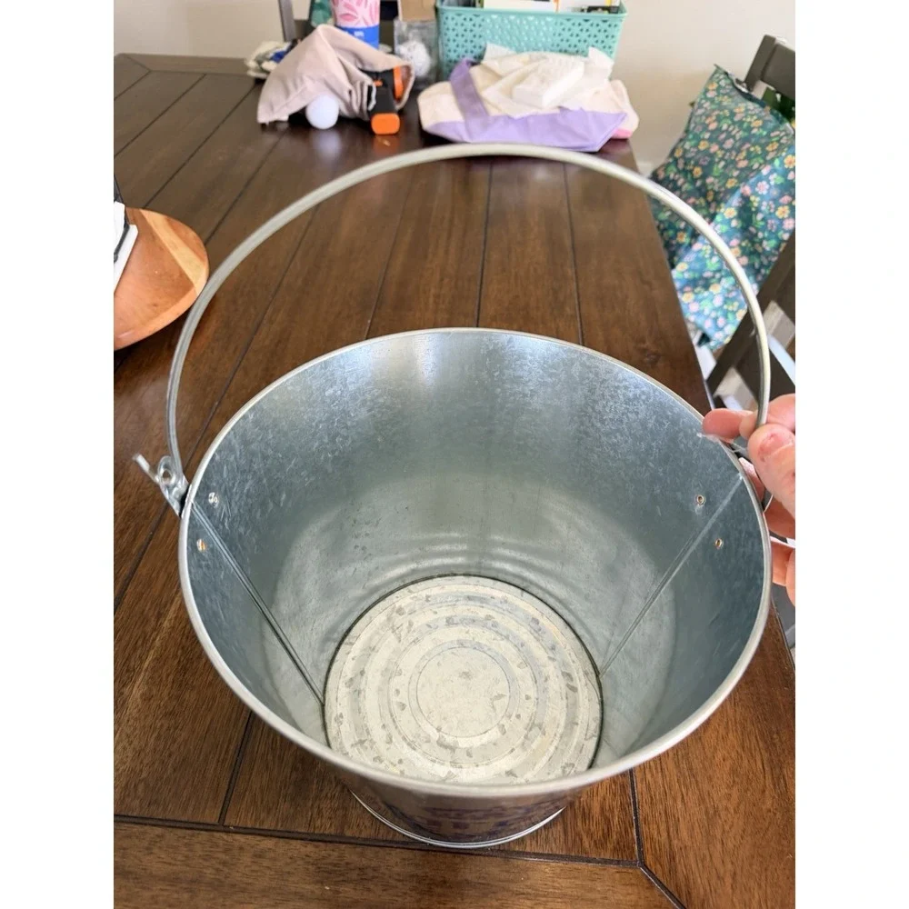 Corona  Vintage Extra Beer Galvanized Pail Ice Bucket With Handle Silver